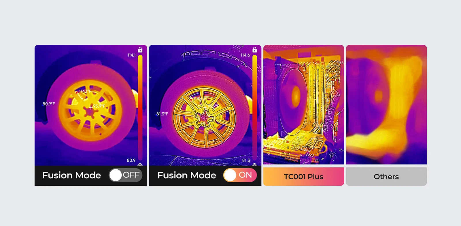TC001 Plusの可視光・熱画像融合表示